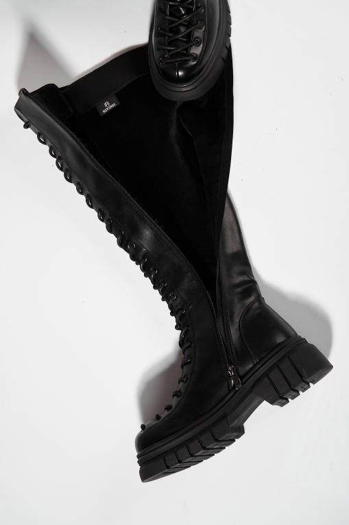 Cizme Dama Imblanite Negre din Piele Ecologica Takira - Img 3