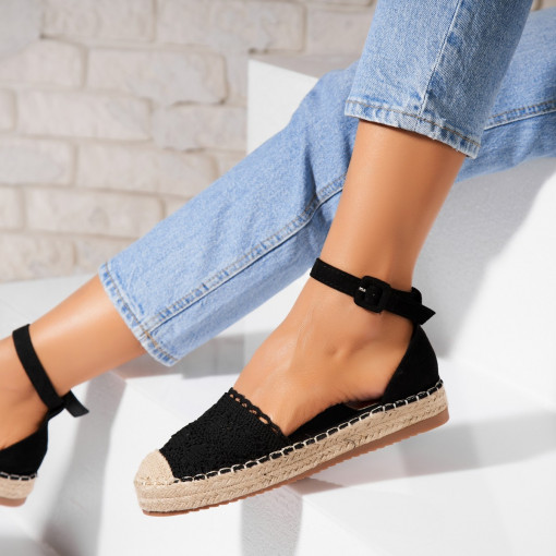 Espadrile dama Negre din Textil Cataleya - Img 2