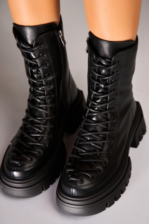 Ghete Dama Imblanite Negre din Piele Ecologica Zelina - Img 6