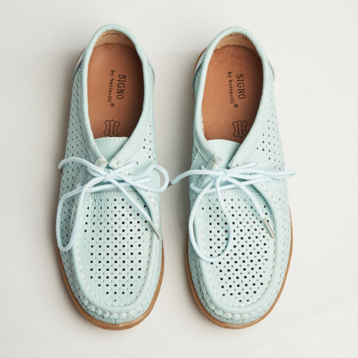 Mocasini dama Piele Naturala Albastri Jyana - Img 3