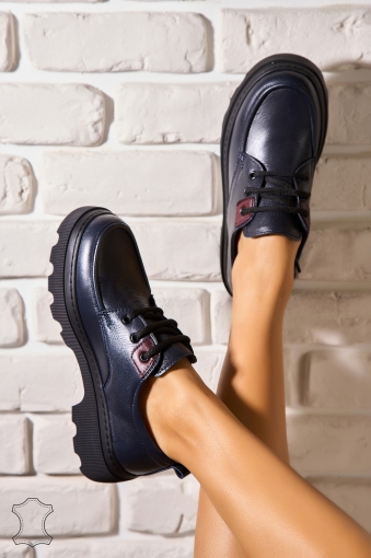 Mocasini dama Piele Naturala Bleumarin Dally - Img 2