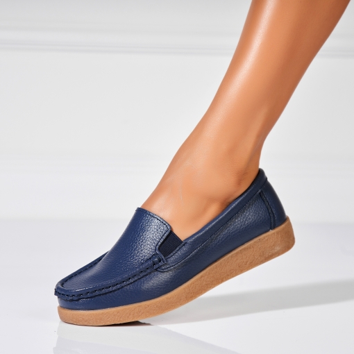 Mocasini dama Piele Naturala Bleumarin Dona - Img 2