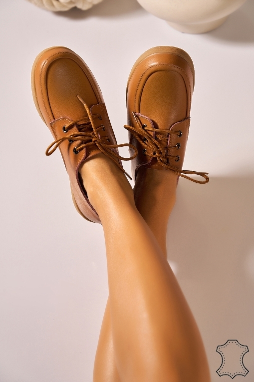 Mocasini dama Piele Naturala Camel Adelyn - Img 3