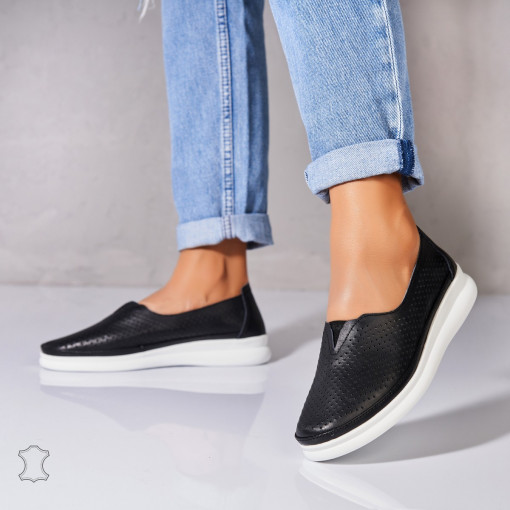 Mocasini dama Piele Naturala Negri Zyere - Img 2