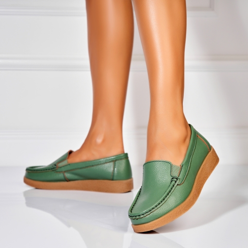 Mocasini dama Piele Naturala Verzi Dona - Img 2