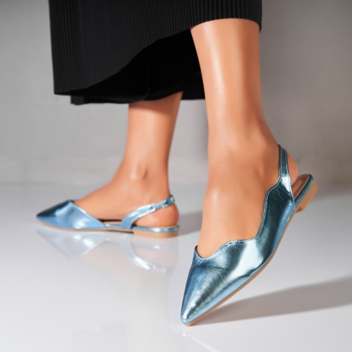 Pantofi dama casual Albastri din Piele Ecologica Starlet - Img 2