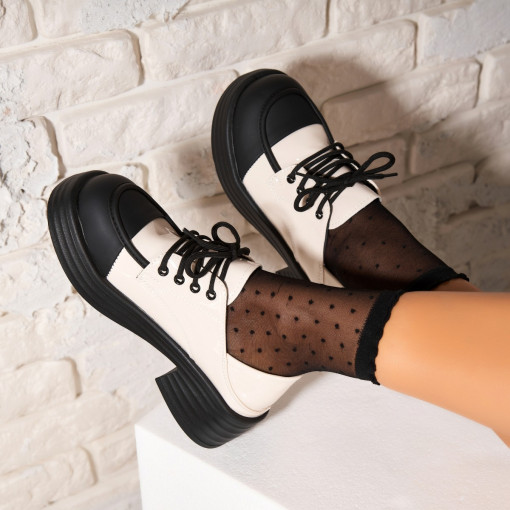 Pantofi dama casual Bej din Piele Ecologica Lacuita Patsy - Img 2