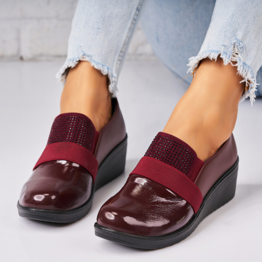 Pantofi dama casual Bordo din Piele Ecologica Daizy - Img 3