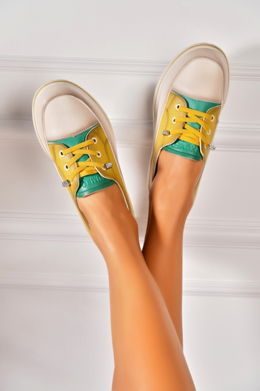 Pantofi dama casual Galbeni din Piele Ecologica Talisa - Img 3