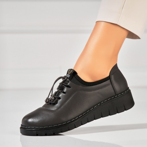 Pantofi dama casual Gri din Piele Ecologica Fira - Img 2