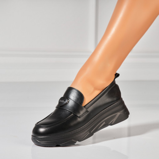 Pantofi dama casual Negri din Piele Ecologica Anika - Img 2