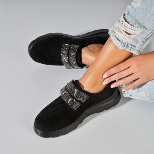 Pantofi dama casual Negri din Piele Ecologica Intoarsa Alaia2 - Img 3