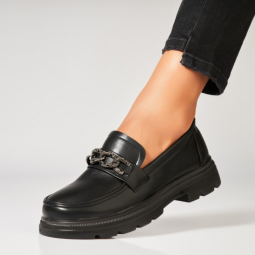 Pantofi dama casual Negri din Piele Ecologica Katelina - Img 3