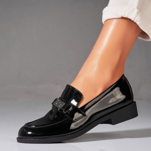 Pantofi dama casual Negri din Piele Ecologica Lacuita Mireya - Img 2