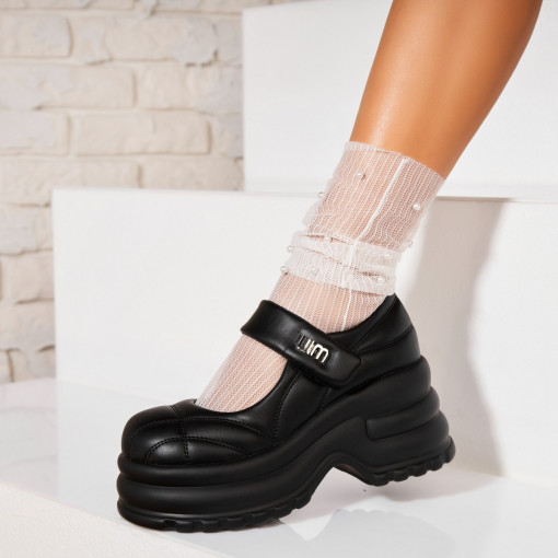 Pantofi dama casual Negri din Piele Ecologica Luffy - Img 2