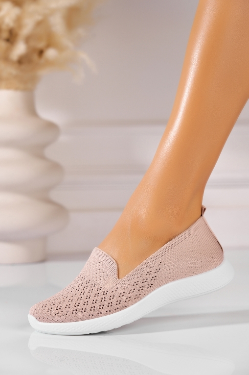 Pantofi dama casual Nude din Textil Ayeza - Img 3