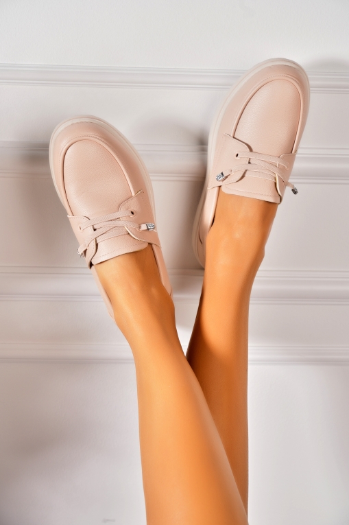 Pantofi dama casual Roz din Piele Ecologica Makeila - Img 3
