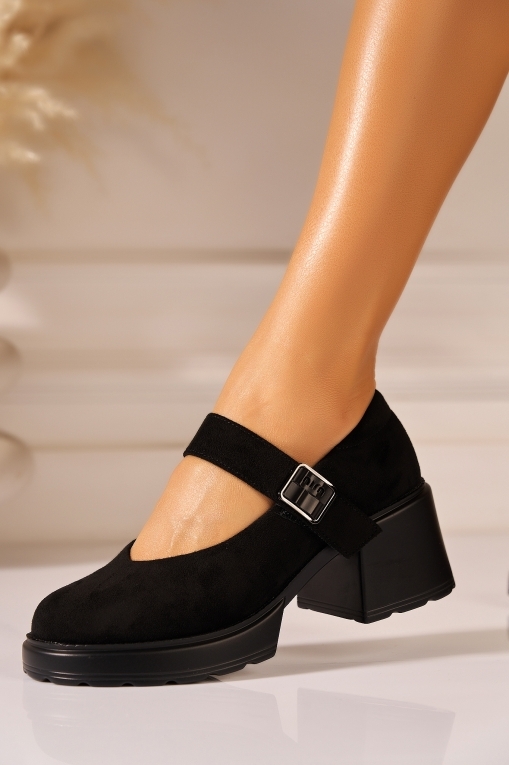 Pantofi dama cu platforma Negri din Piele Ecologica Intoarsa Anwen2 - Img 2