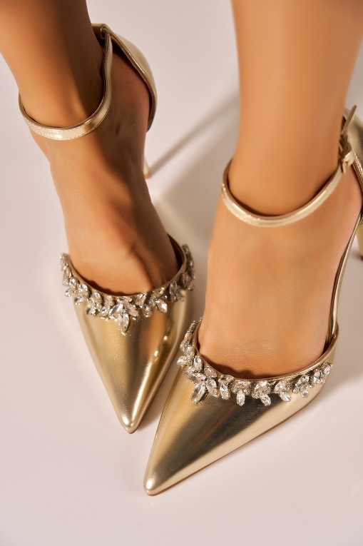 Pantofi dama eleganti Auriu din Piele Ecologica Elrye - Img 3