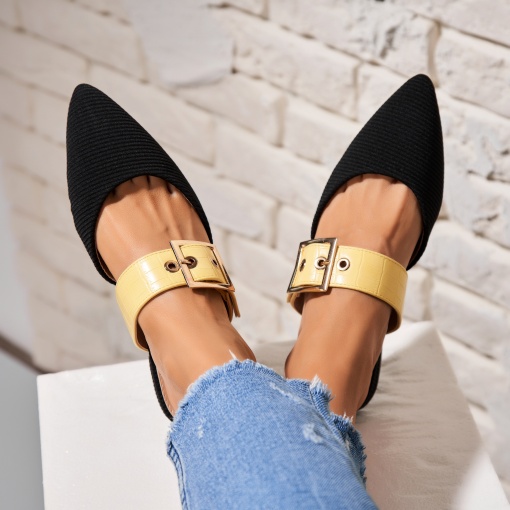 Papuci/Slapi Galbeni din Textil Ziana - Img 2