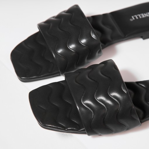 Papuci/Slapi Negri din Piele Ecologica Linna - Img 2