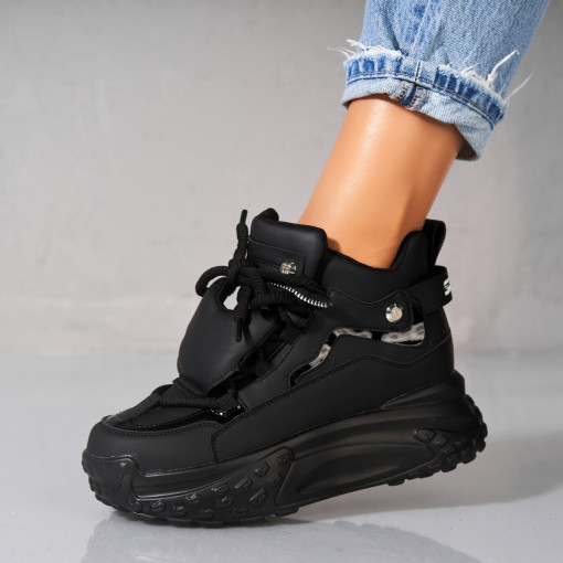 Sneakersi dama Piele Ecologica Negri Zalina - Img 3