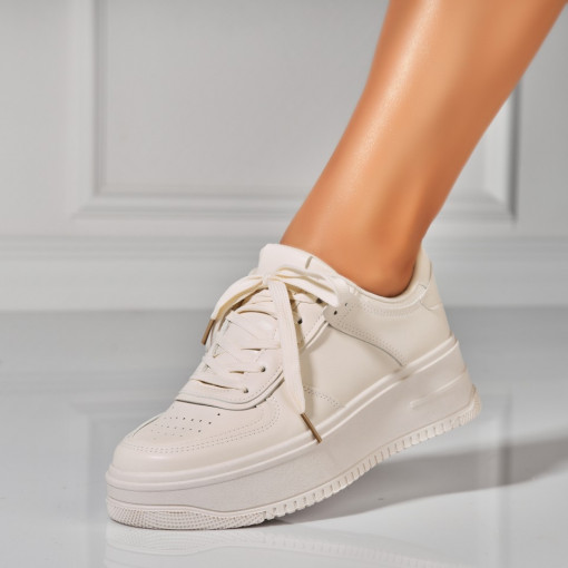 Adidasi Dama Bej din Piele Ecologica Caleya - Img 2