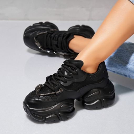 Adidași damă Piele Ecologica Negru Aalya - Img 2