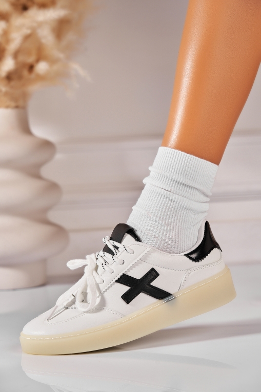 Adidași de damă Piele Ecologica Alb Soliana - Img 3