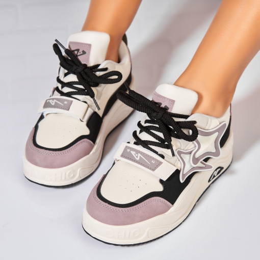 Adidași de damă Piele Ecologica Bej Oakley - Img 3