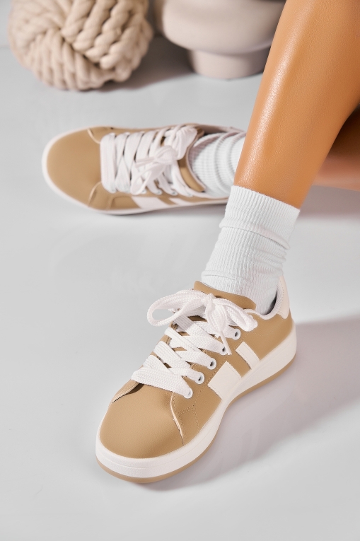 Adidași de damă Piele Ecologica Kaki Iriana - Img 2