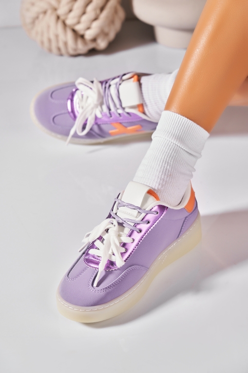 Adidași de damă Piele Ecologica Mov Soliana - Img 2