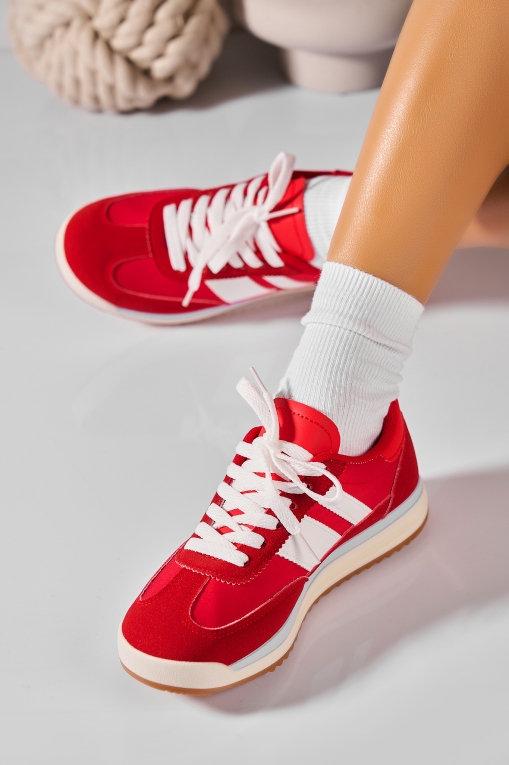 Adidași de damă Piele Ecologica Rosu Kinzi - Img 3
