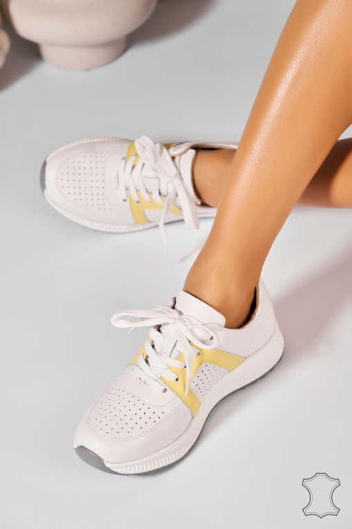 Adidasi Piele Naturala Galbeni Isabeau - Img 3