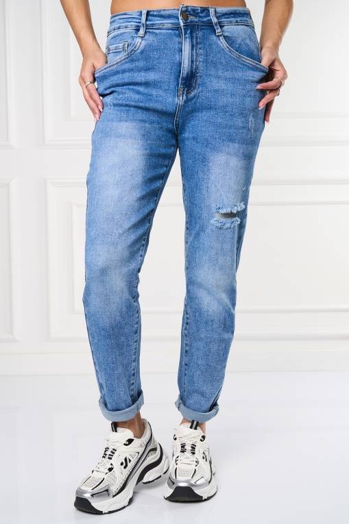 Blugi dama Mom Fit Albastri Ghala - Img 2