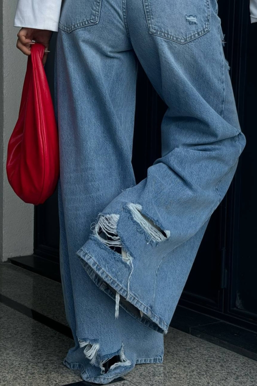 Blugi Damă Oversize Albastri Skyler - Img 3