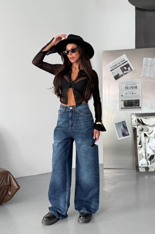 Blugi Damă Oversize Bleumarin Rabeya - Img 5