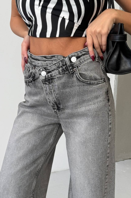 Blugi Damă Oversize Gri Kevaly - Img 4