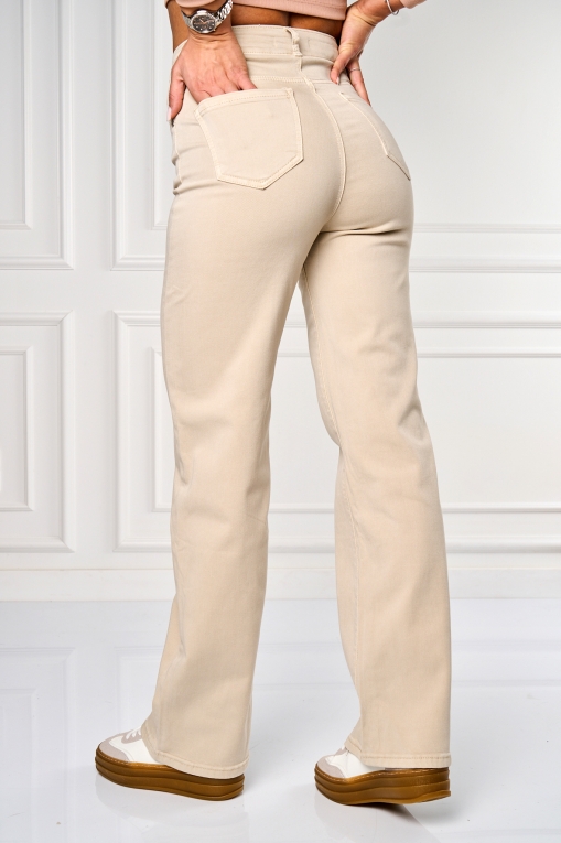 Blugi dama Regular Fit Bej Elza - Img 3