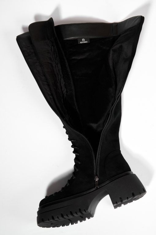 Cizme Dama Imblanite Negre din Piele Ecologica Intoarsa Suraya2 - Img 2
