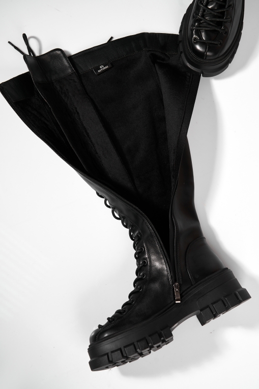 Cizme Dama Imblanite Negre din Piele Ecologica Laysha - Img 4