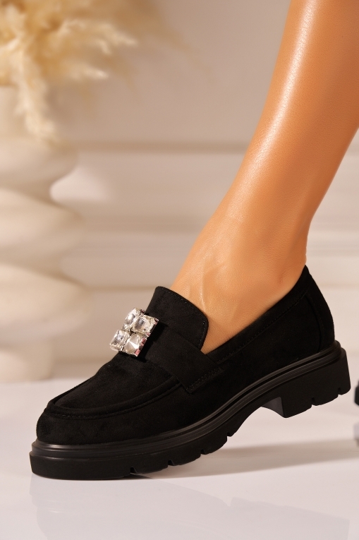 Loafers Dama Piele Ecologica Intoarsa Negri Izaya2 - Img 3