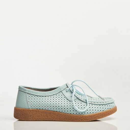 Mocasini dama Piele Naturala Albastri Jyana - Img 2