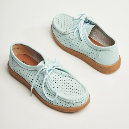 Mocasini dama Piele Naturala Albastri Jyana - Img 4