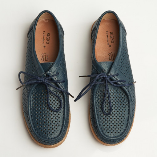 Mocasini dama Piele Naturala Bleumarin Jyana - Img 2