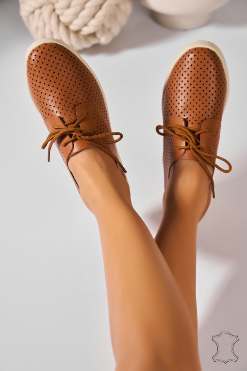 Mocasini dama Piele Naturala Camel Kerensa - Img 3