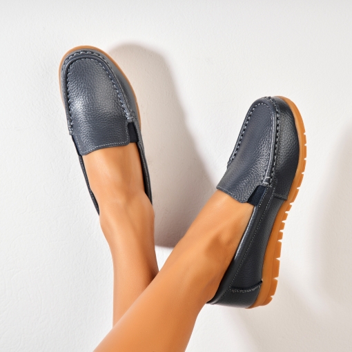 Mocasini dama Piele Naturala Gri Gena - Img 2