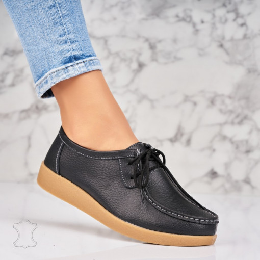 Mocasini dama Piele Naturala Negri Harla - Img 2