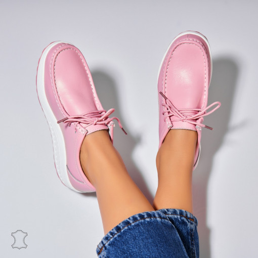 Mocasini dama Piele Naturala Roz Judea - Img 2