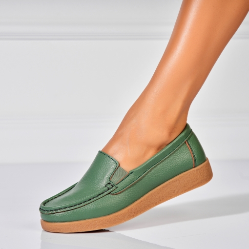 Mocasini dama Piele Naturala Verzi Dona - Img 3